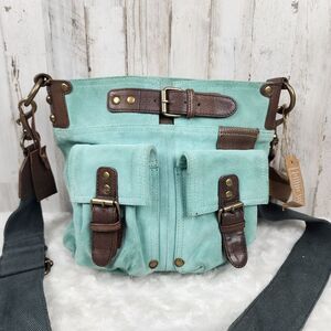 Mo & Co Joan Spearmint Suede Crossbody Bag Purse